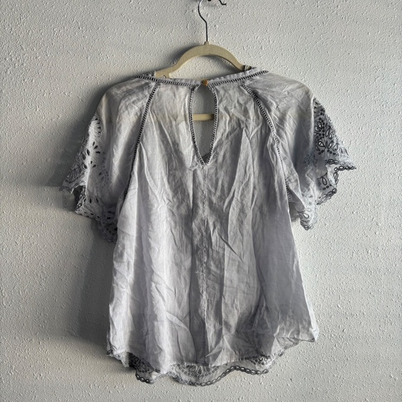 Isabel Marant Etoile Arthel Light Blue Embroidered Cutout Blouse - Picture 4 of 6